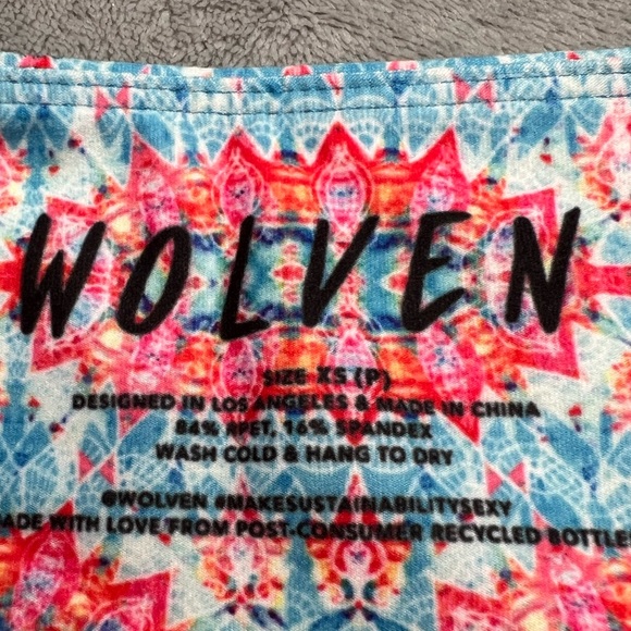 🎯NWOT Wolven Amalfi Flare Blue Pink Size XSP - Picture 11 of 14